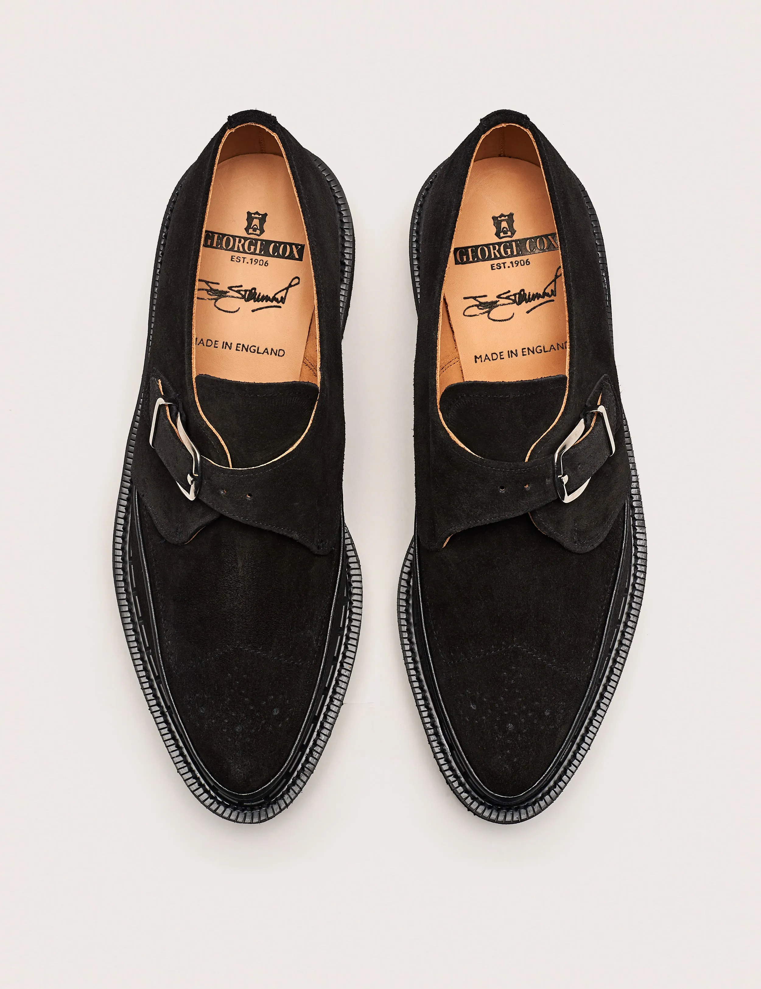 Strummer Monk Black Suede