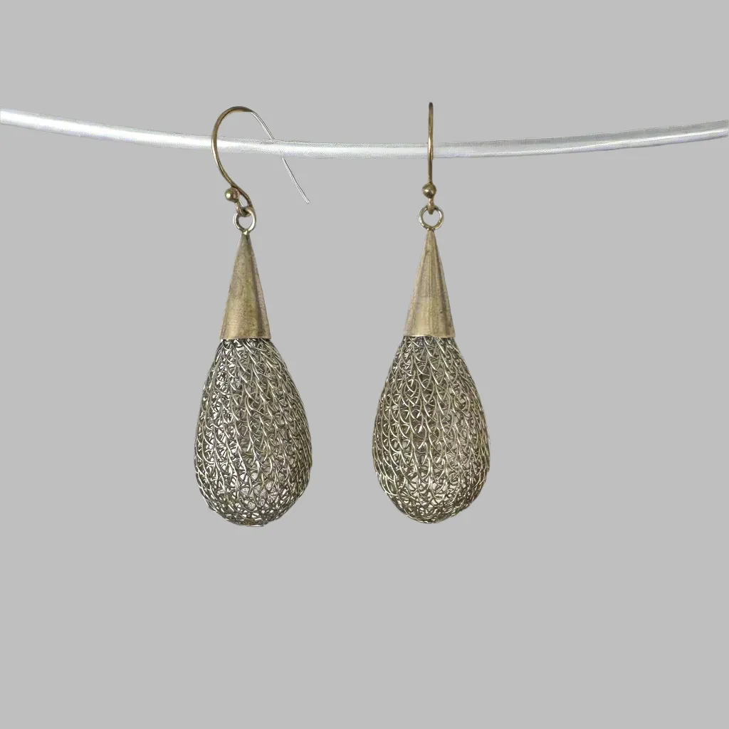 Sunarti Silver Bulb Earrings (small)