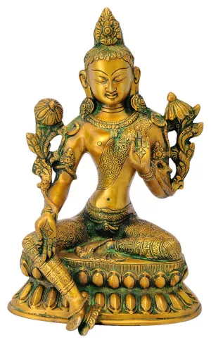 Tara Statue in Antique Golden Finish