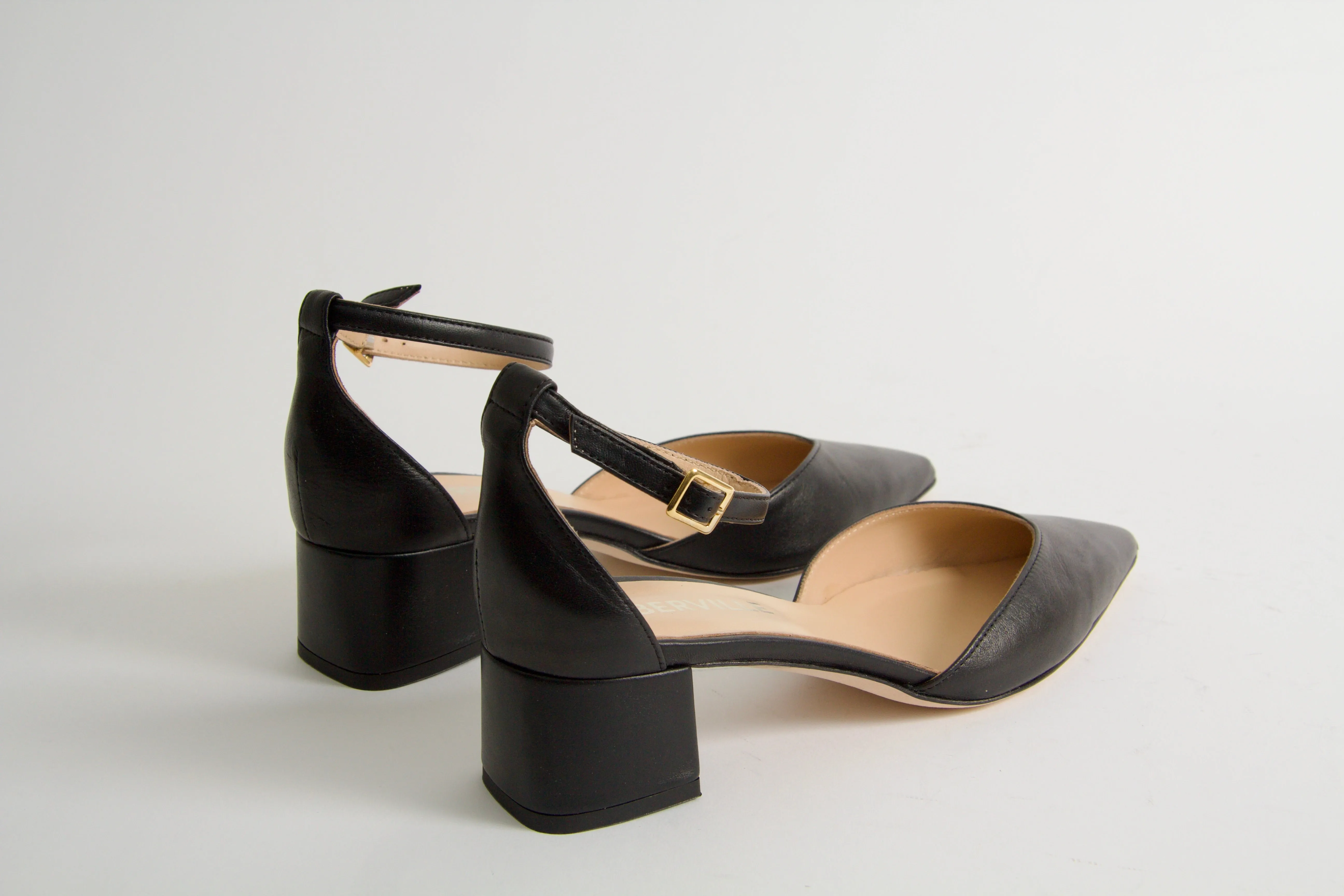 Tatum Black Nappa Two-Piece Shoes