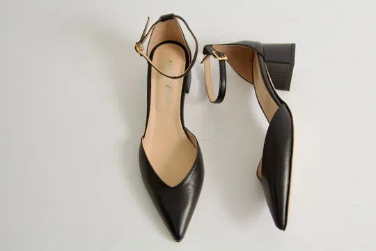 Tatum Black Nappa Two-Piece Shoes