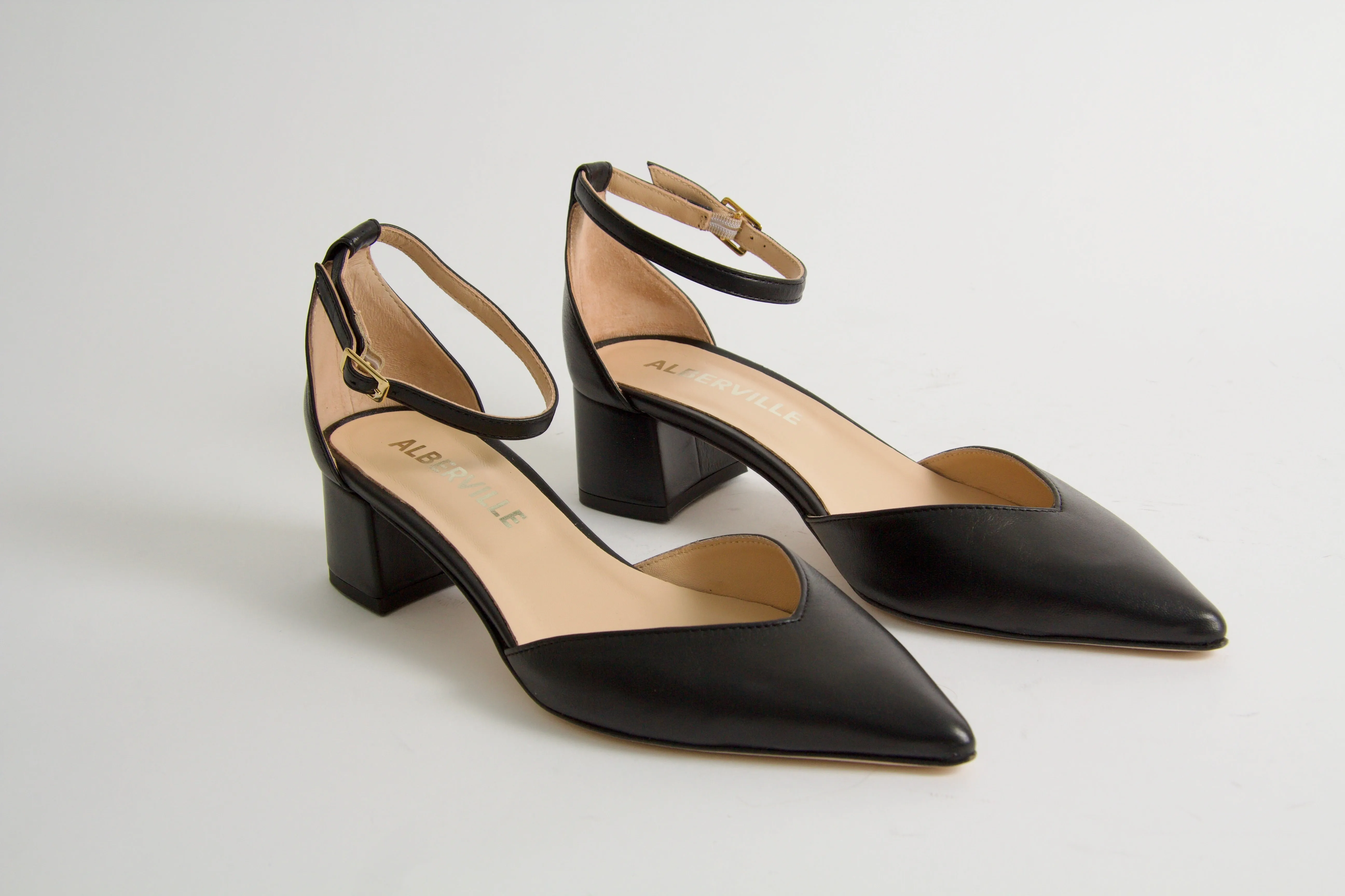 Tatum Black Nappa Two-Piece Shoes