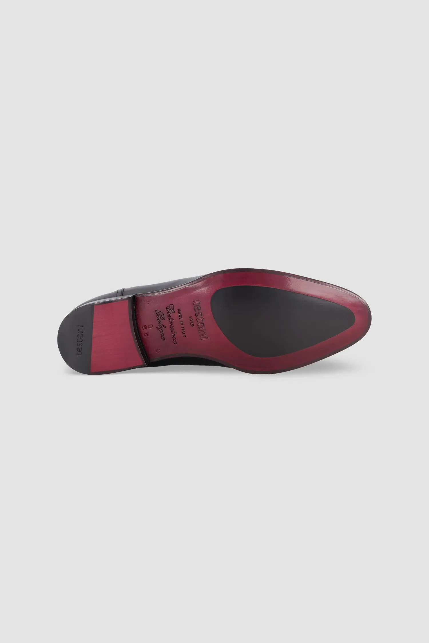 Testoni Black Antique Calf Afragola Derby Shoes