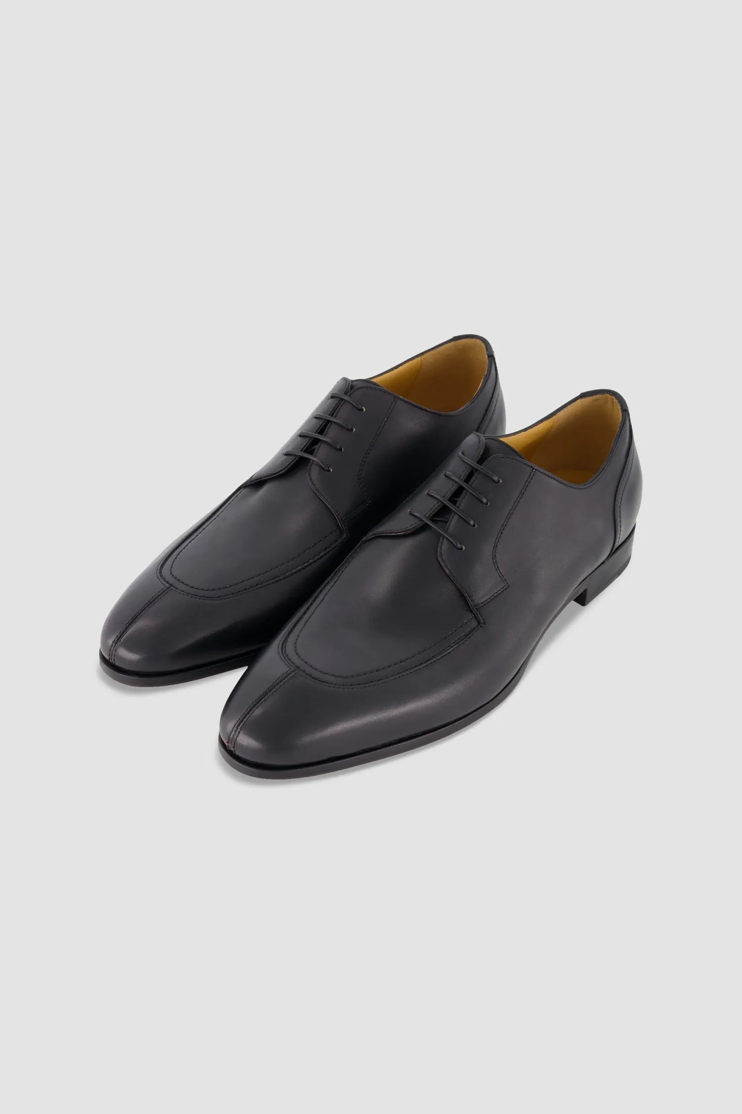 Testoni Black Antique Calf Afragola Derby Shoes