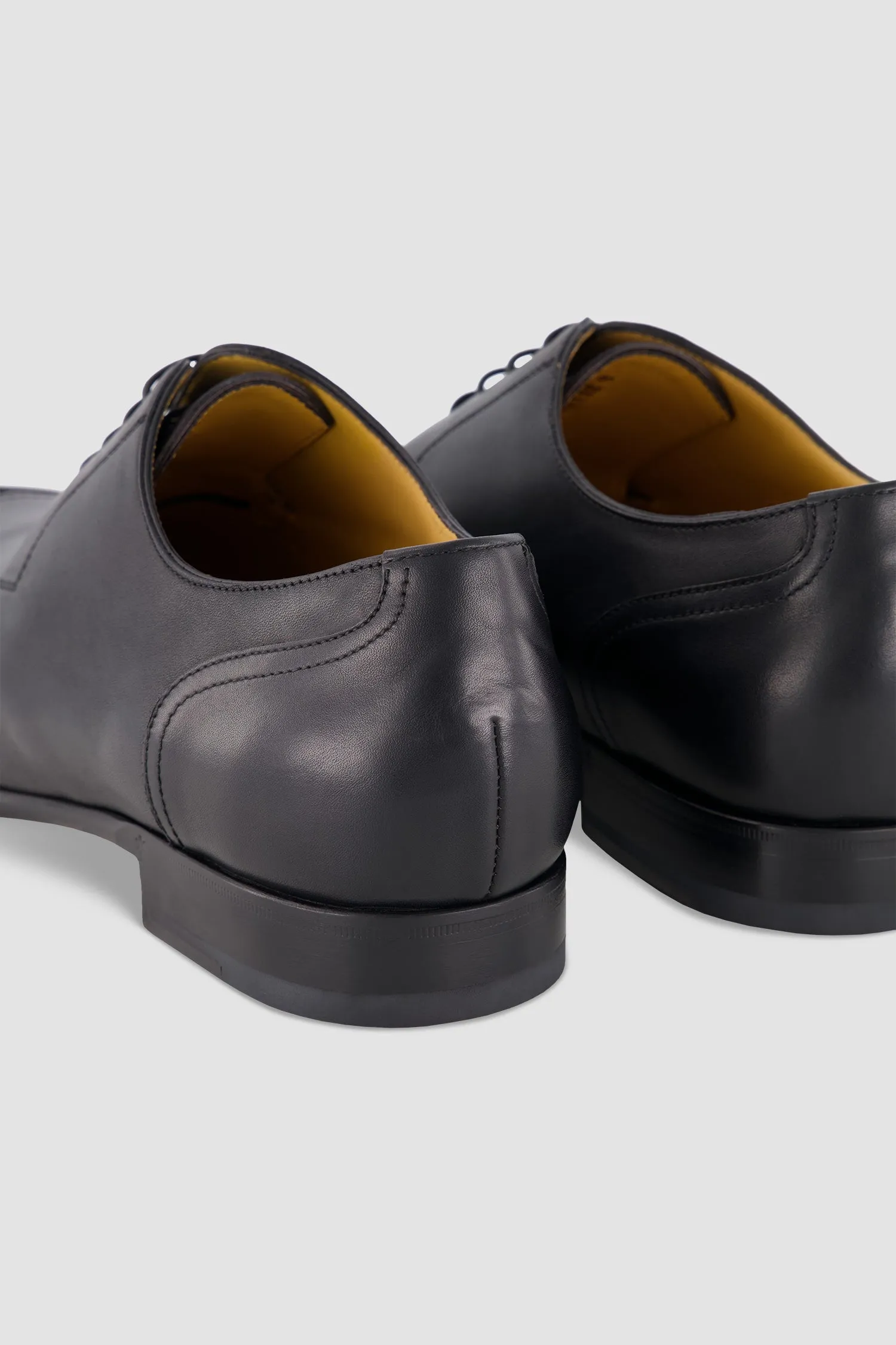 Testoni Black Antique Calf Afragola Derby Shoes
