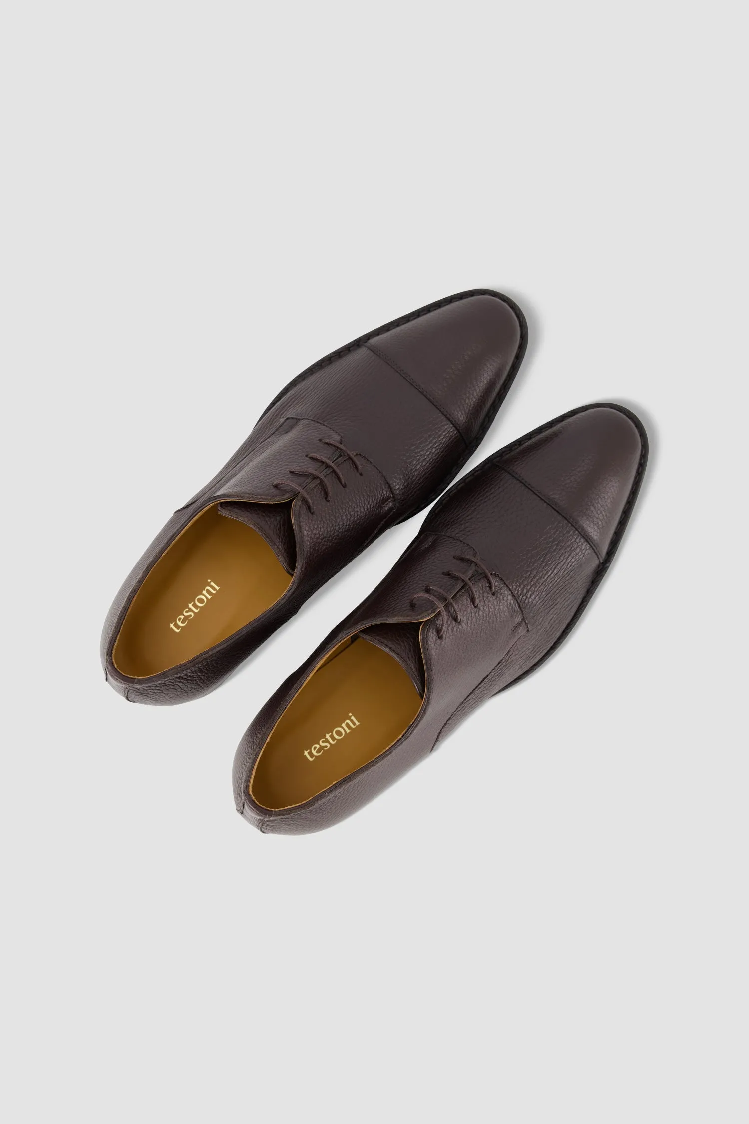 Testoni Cigar Antique Deer Vallebona Derby Shoes