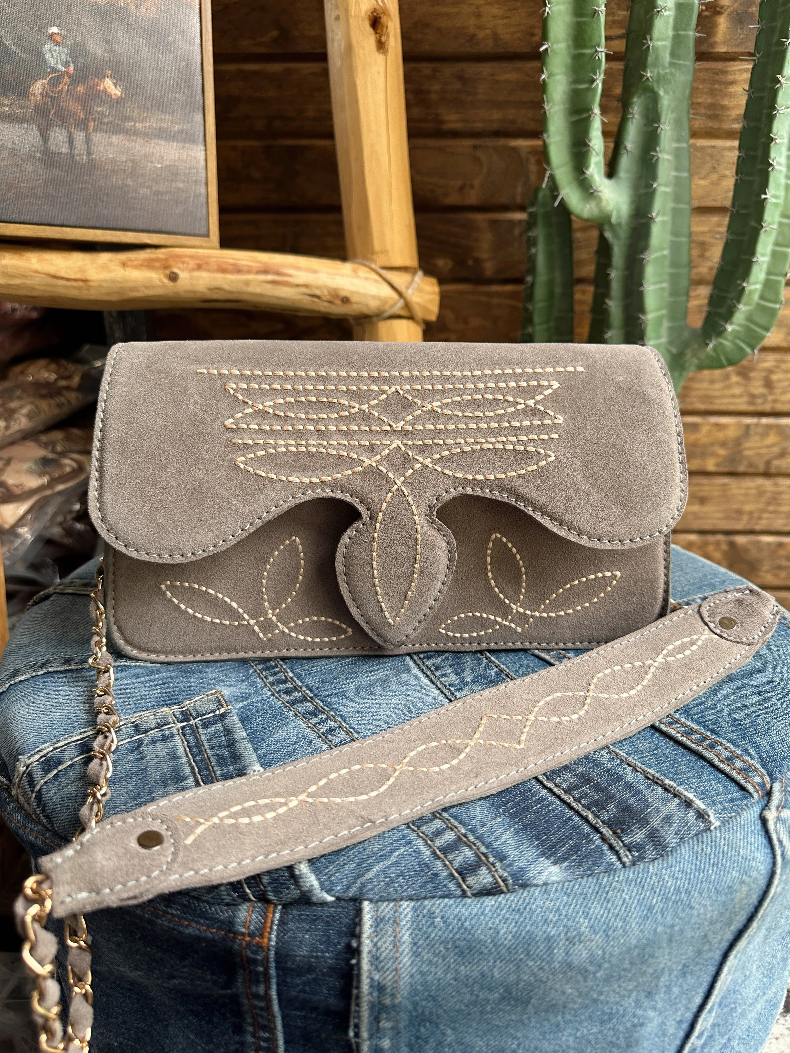 The Boot Stitch Purse - Silver
