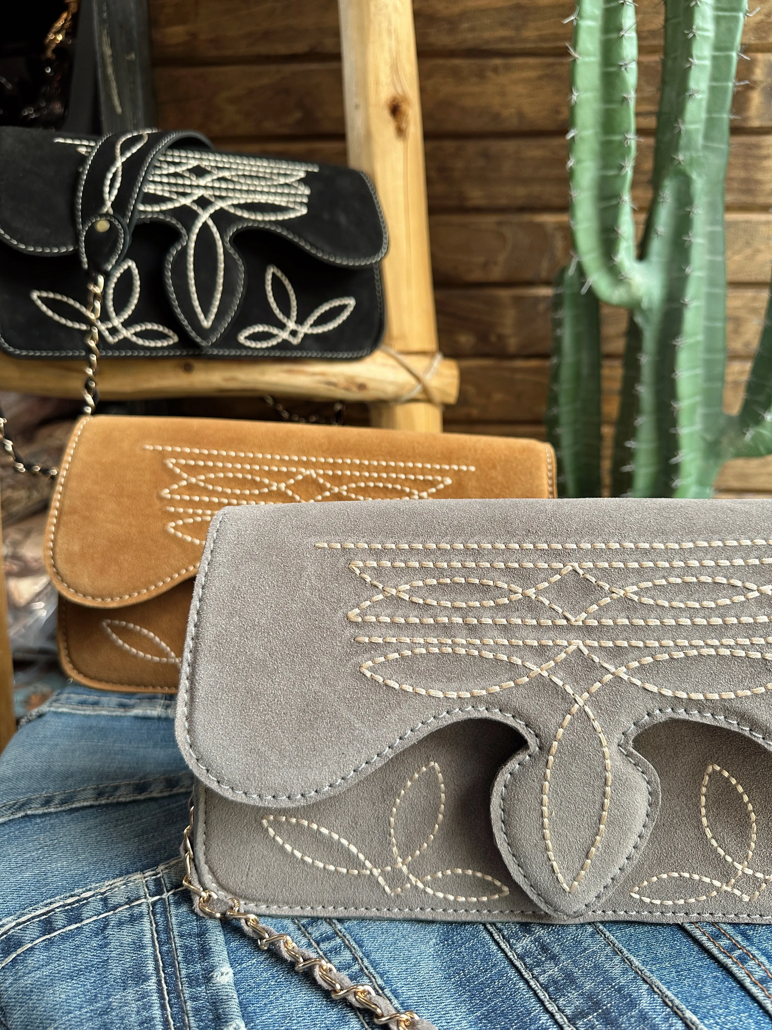 The Boot Stitch Purse - Silver