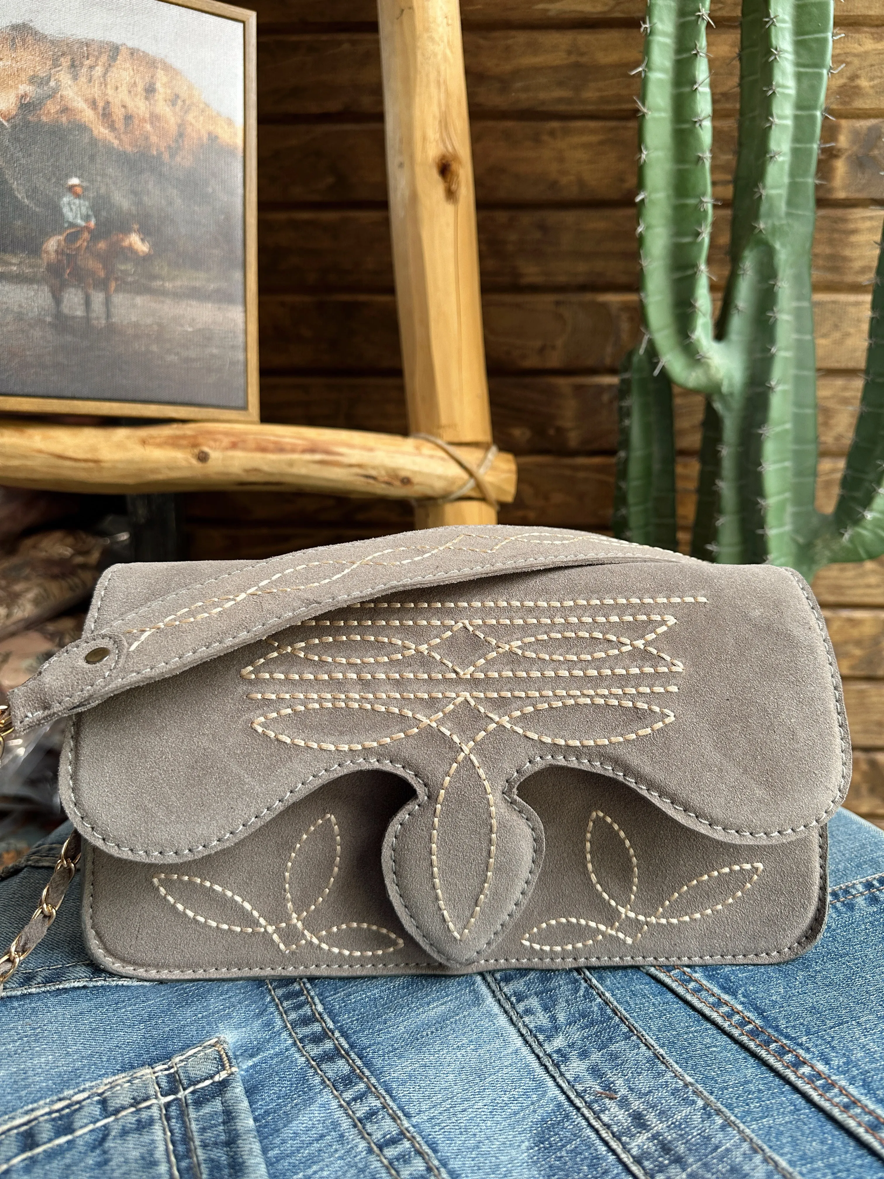 The Boot Stitch Purse - Silver