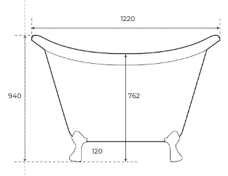 The Copper Bath Tub - Jaipur Hammered Double Slipper Clawfoot 1220mm -CB5025-D48