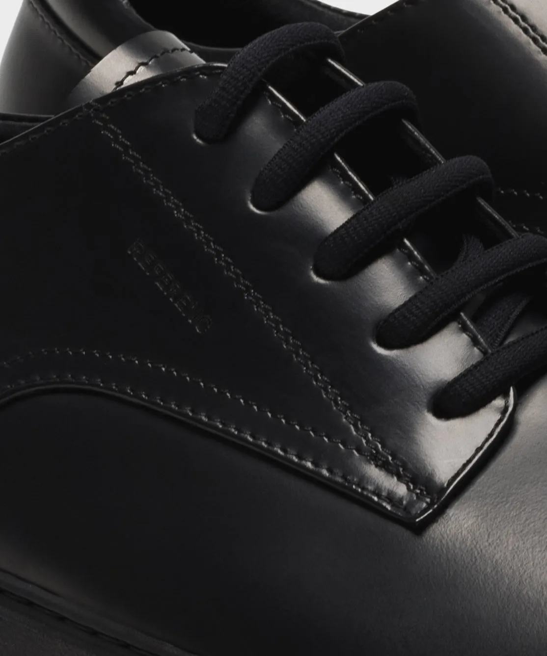 The Derby Black Brushed Leather