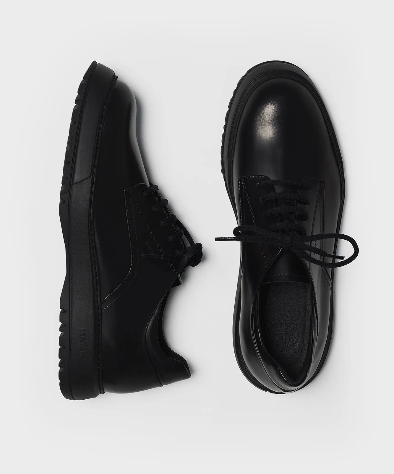 The Derby Black Brushed Leather