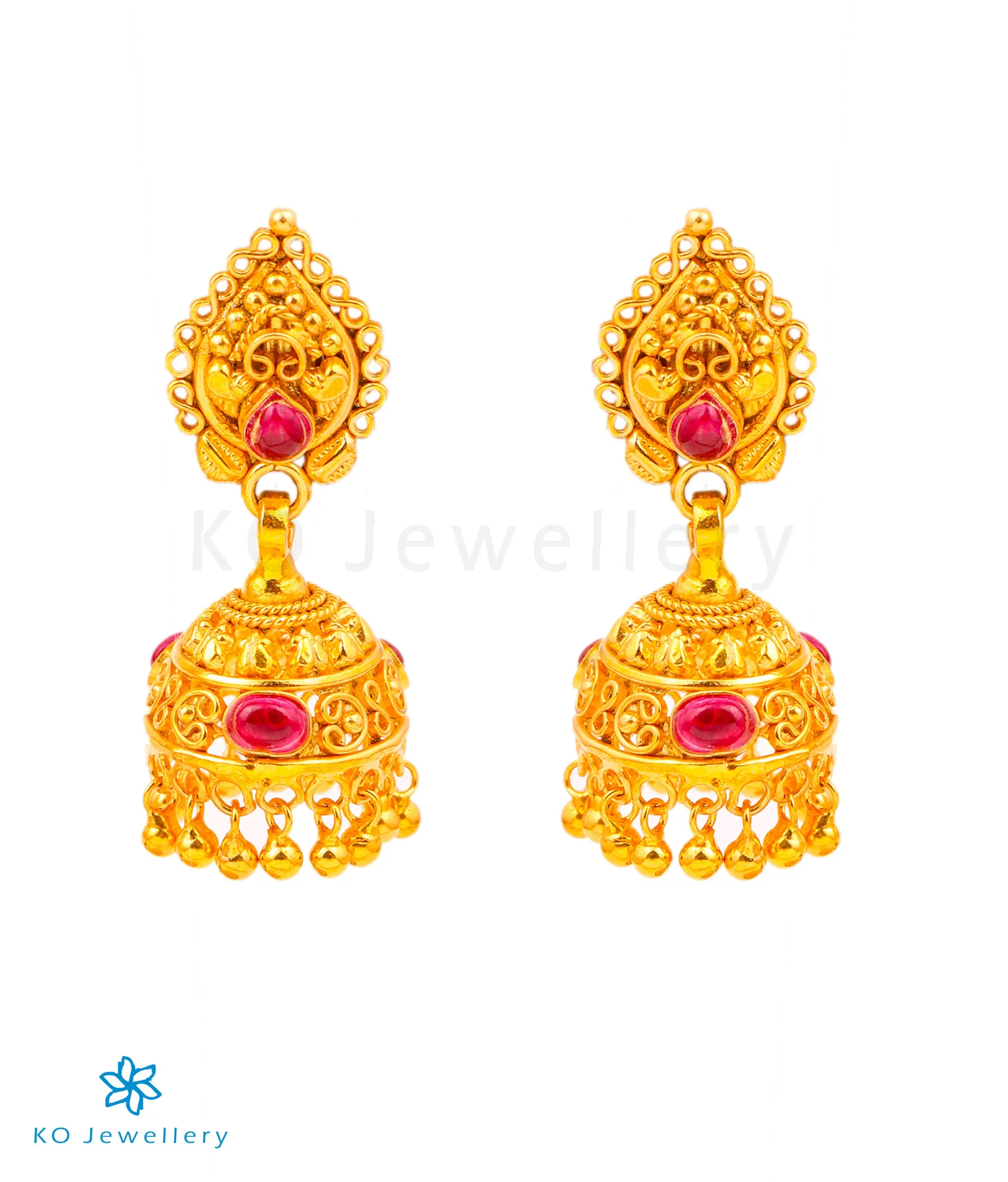 The Ekaja Silver Kempu Jhumka