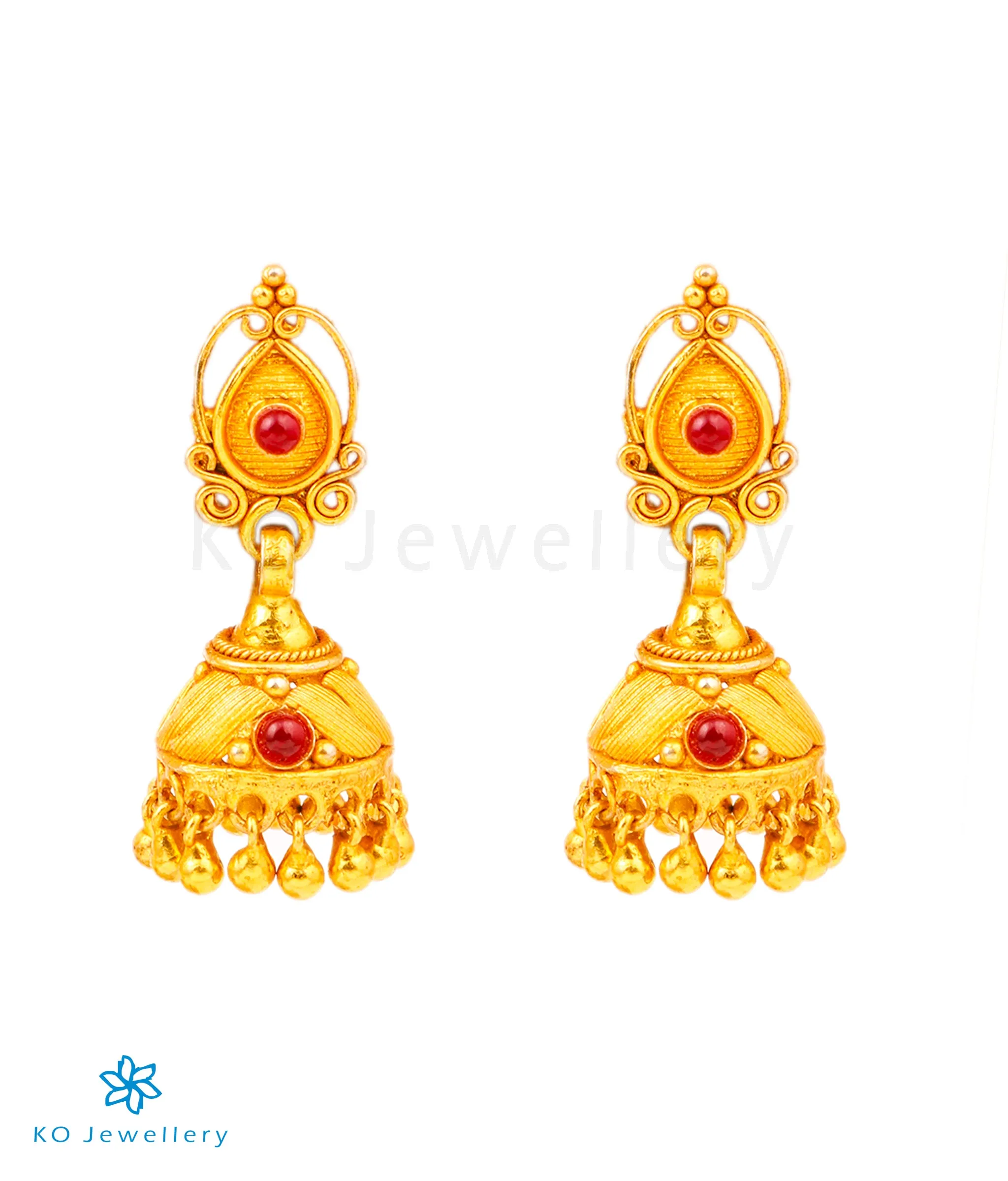The Kaushika Silver Kempu Jhumka
