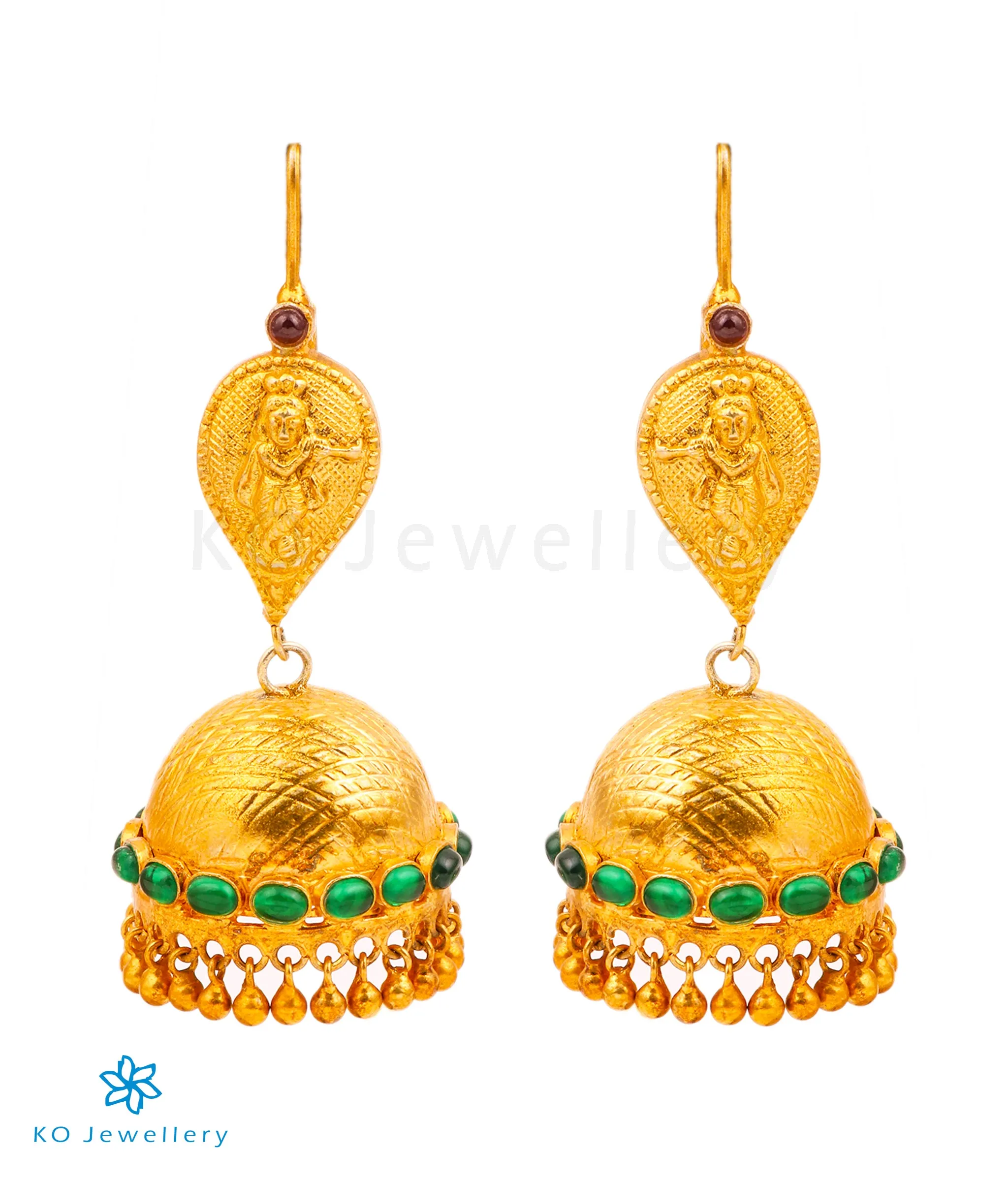 The Paarvi Silver Kempu  Jhumka