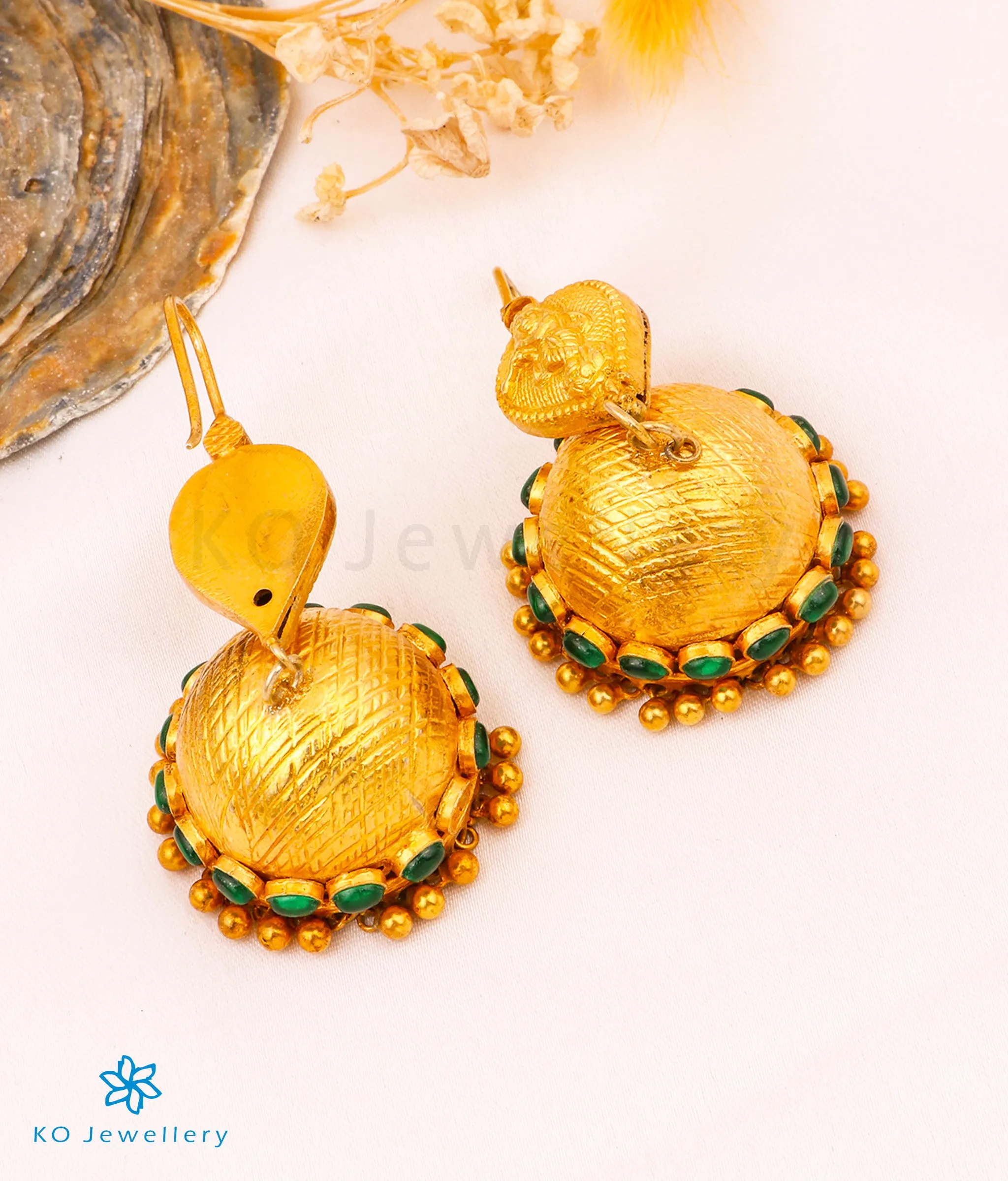 The Paarvi Silver Kempu  Jhumka