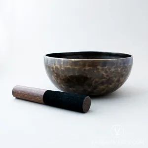 Tibetan Singing Bowl with Antique Finish, 8 inch