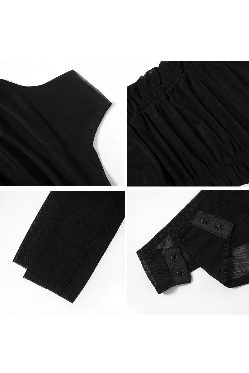 TK0477 Mesh Long Sleeve Bodysuit