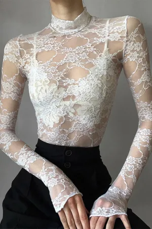 TL0110 Lace Crop Shirt