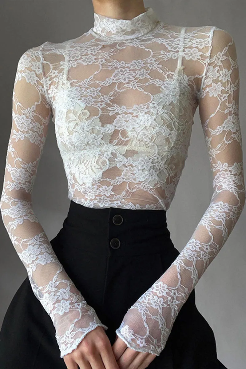 TL0110 Lace Crop Shirt