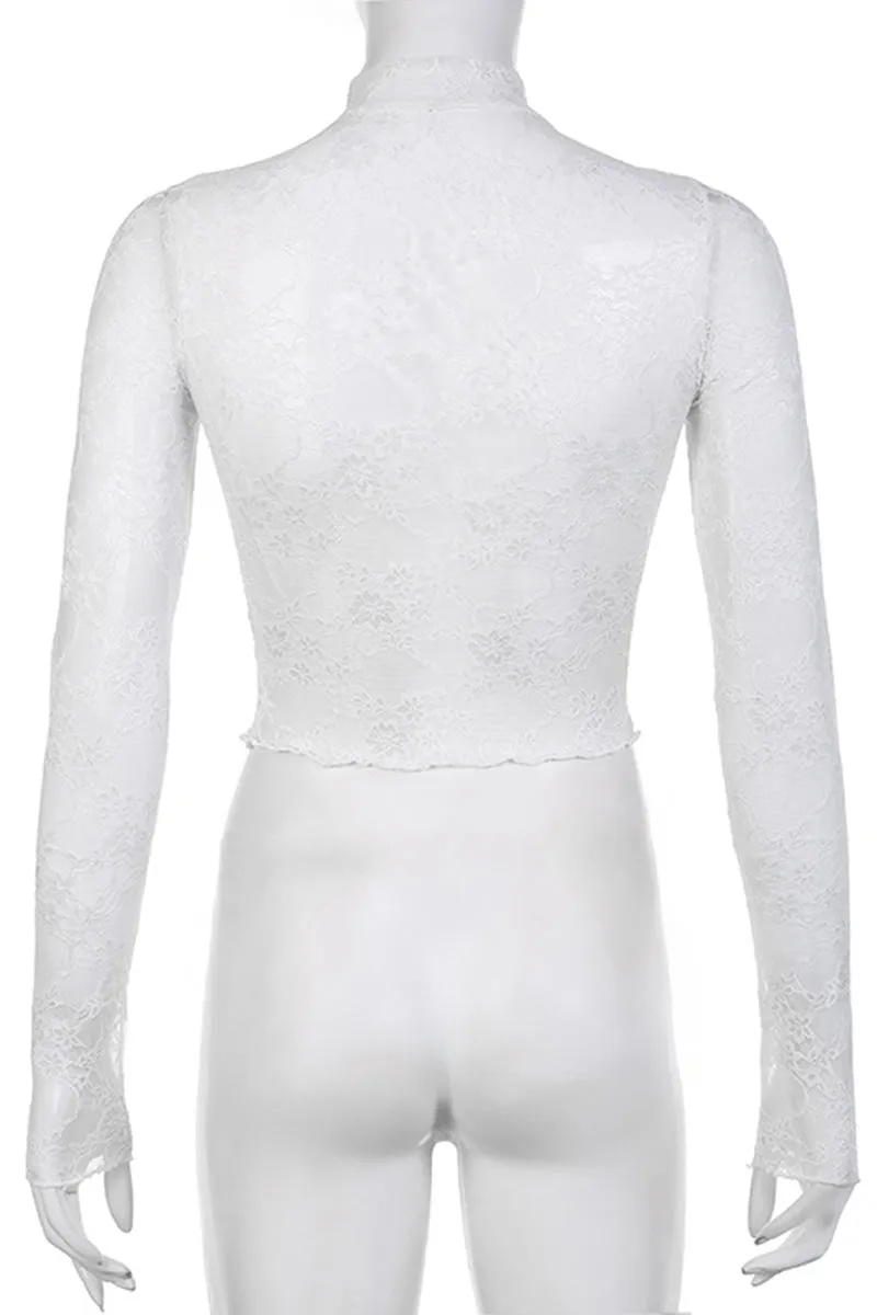 TL0110 Lace Crop Shirt
