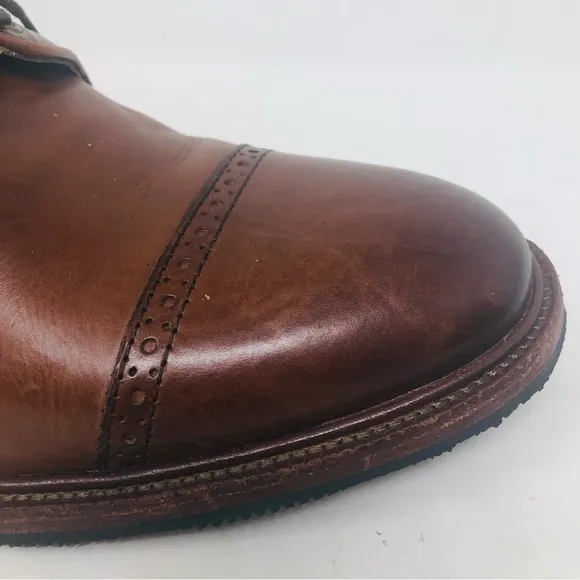 Trask Cap Toe Bison Leather Oxfords