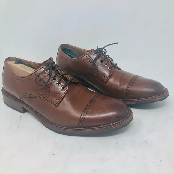 Trask Cap Toe Bison Leather Oxfords
