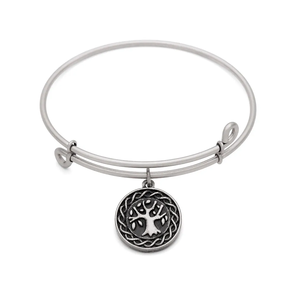 Tree of Life, Bangle Antique Silver Color Finish