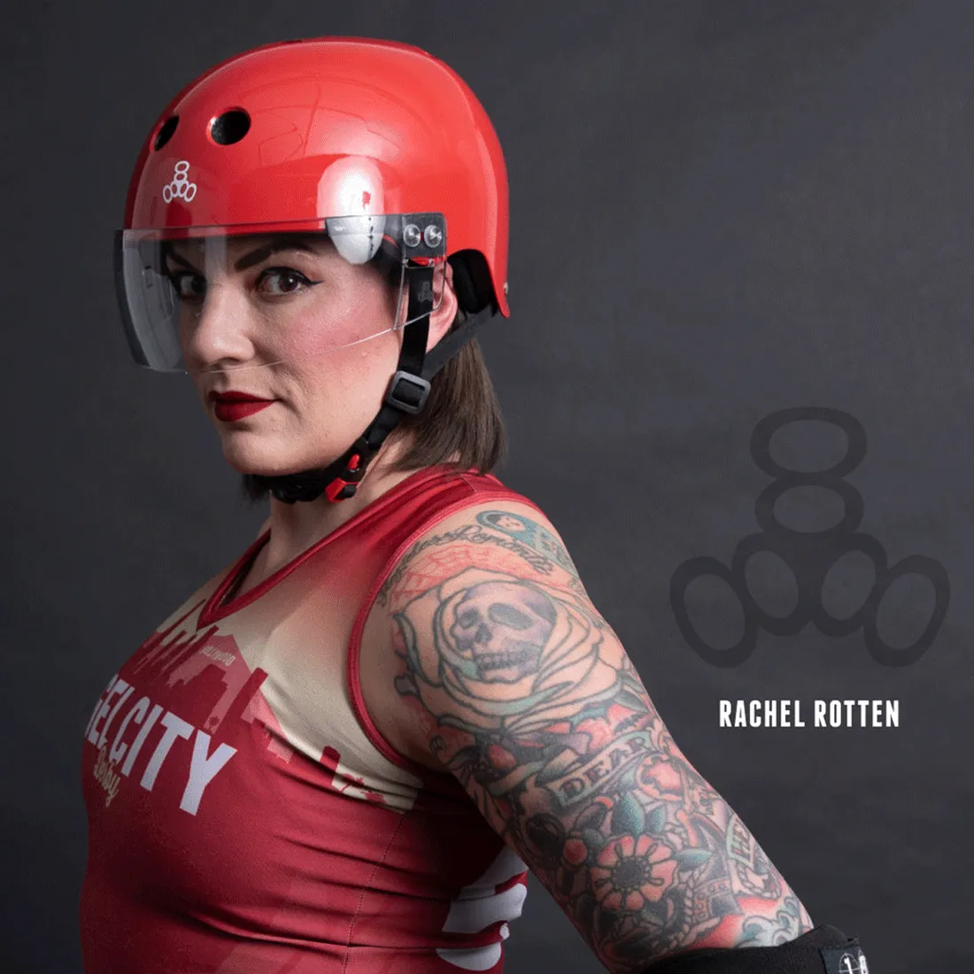 Triple 8 The Visor Certified Helmet SS Scarlet Red Gloss