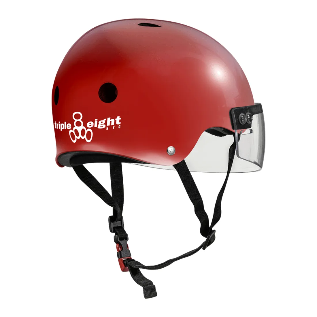 Triple 8 The Visor Certified Helmet SS Scarlet Red Gloss