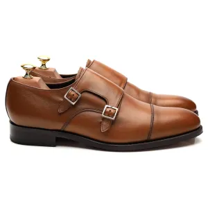 'Turnstall' Brown Leather Double Monk Strap UK 8 F