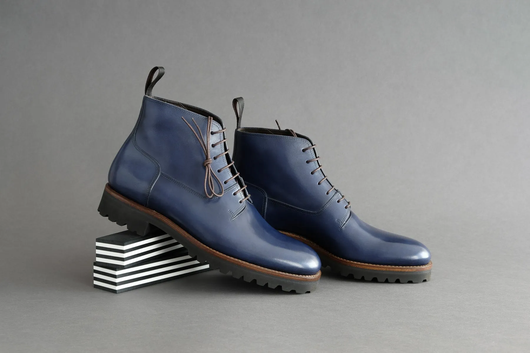 TwoOneSeven.Marine Derby Boots from Vegetable Tanned Bovine Leather