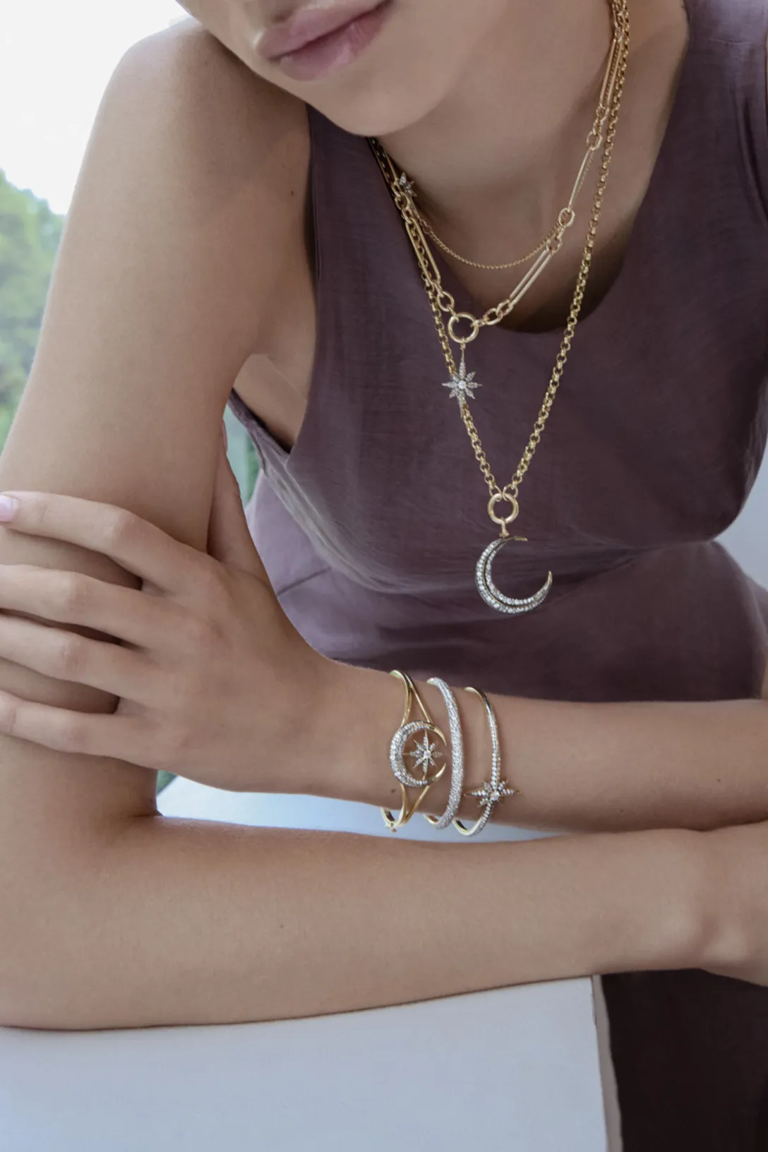 Victorian Star and Moon Bangle