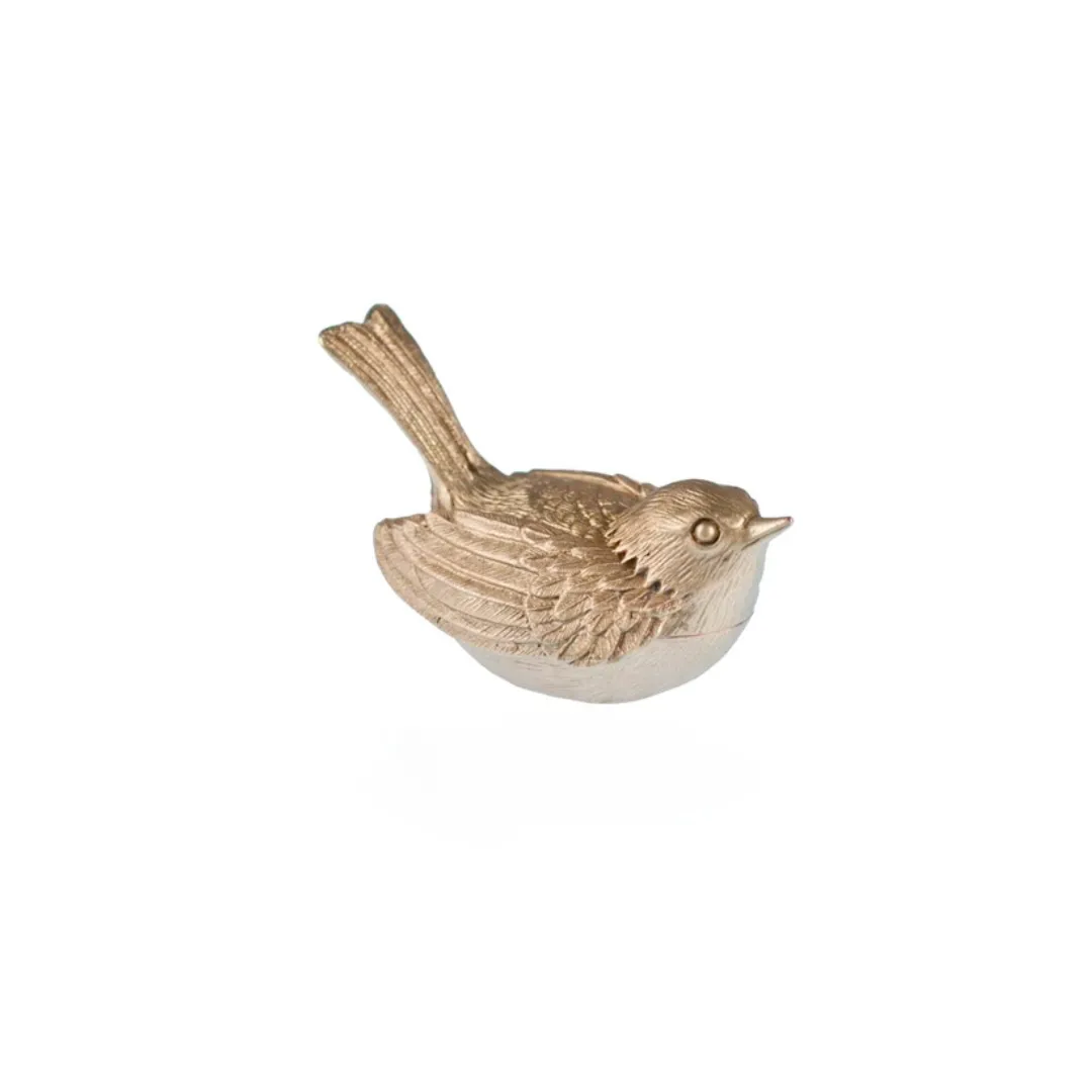 Warbler Box In Antique Brass Finish