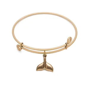 Whale Tail, Bangle Antique Gold Color Finish