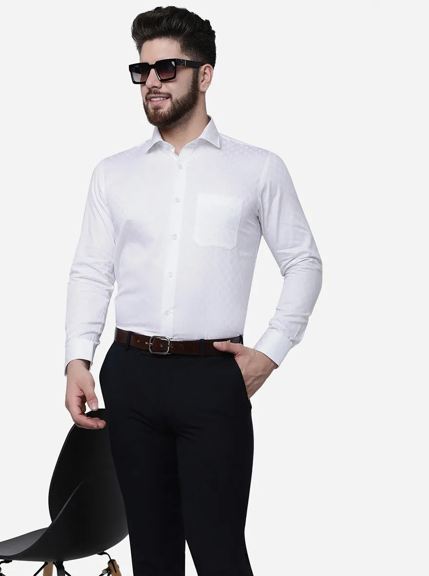 White Solid Slim Fit Formal Shirt | Greenfibre
