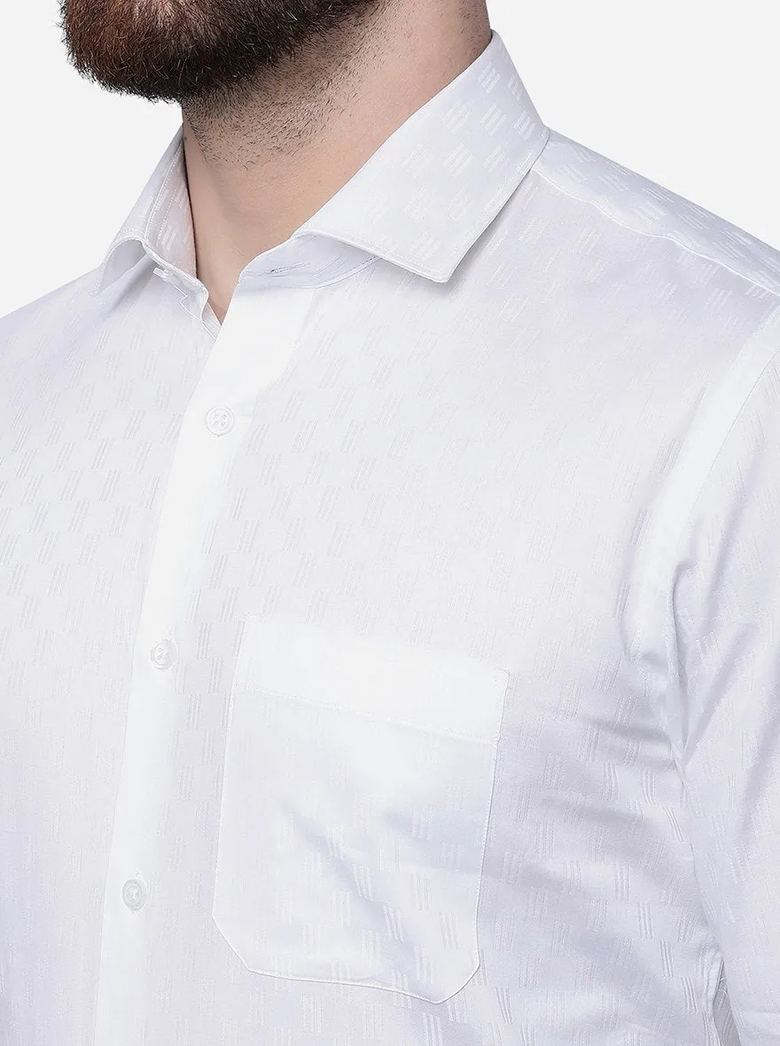 White Solid Slim Fit Formal Shirt | Greenfibre