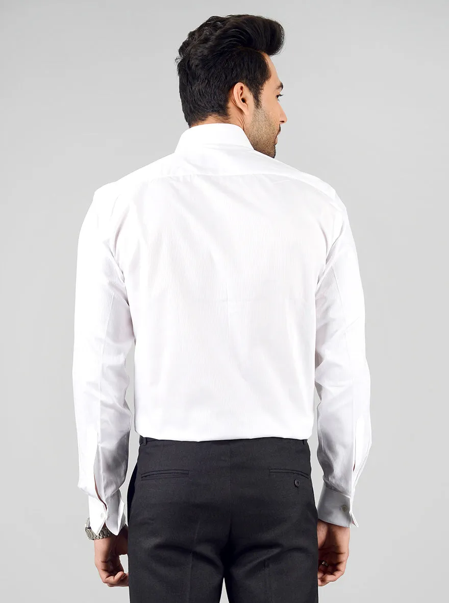White Striped Regular Fit Formal Shirt | JadeBlue