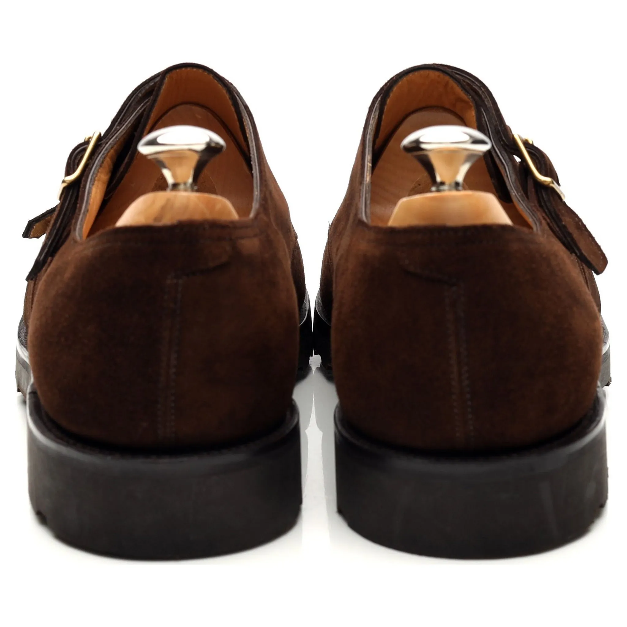 'William' Brown Suede Double Monk Strap UK 10.5 E