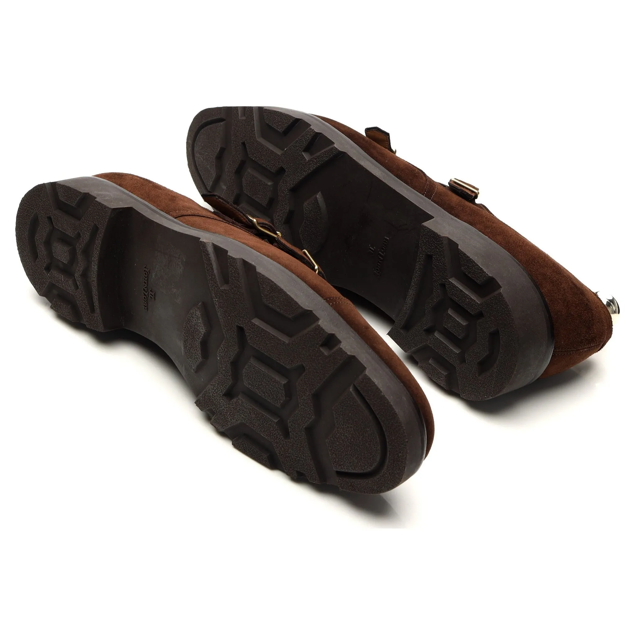 'William' Brown Suede Double Monk Strap UK 10.5 E