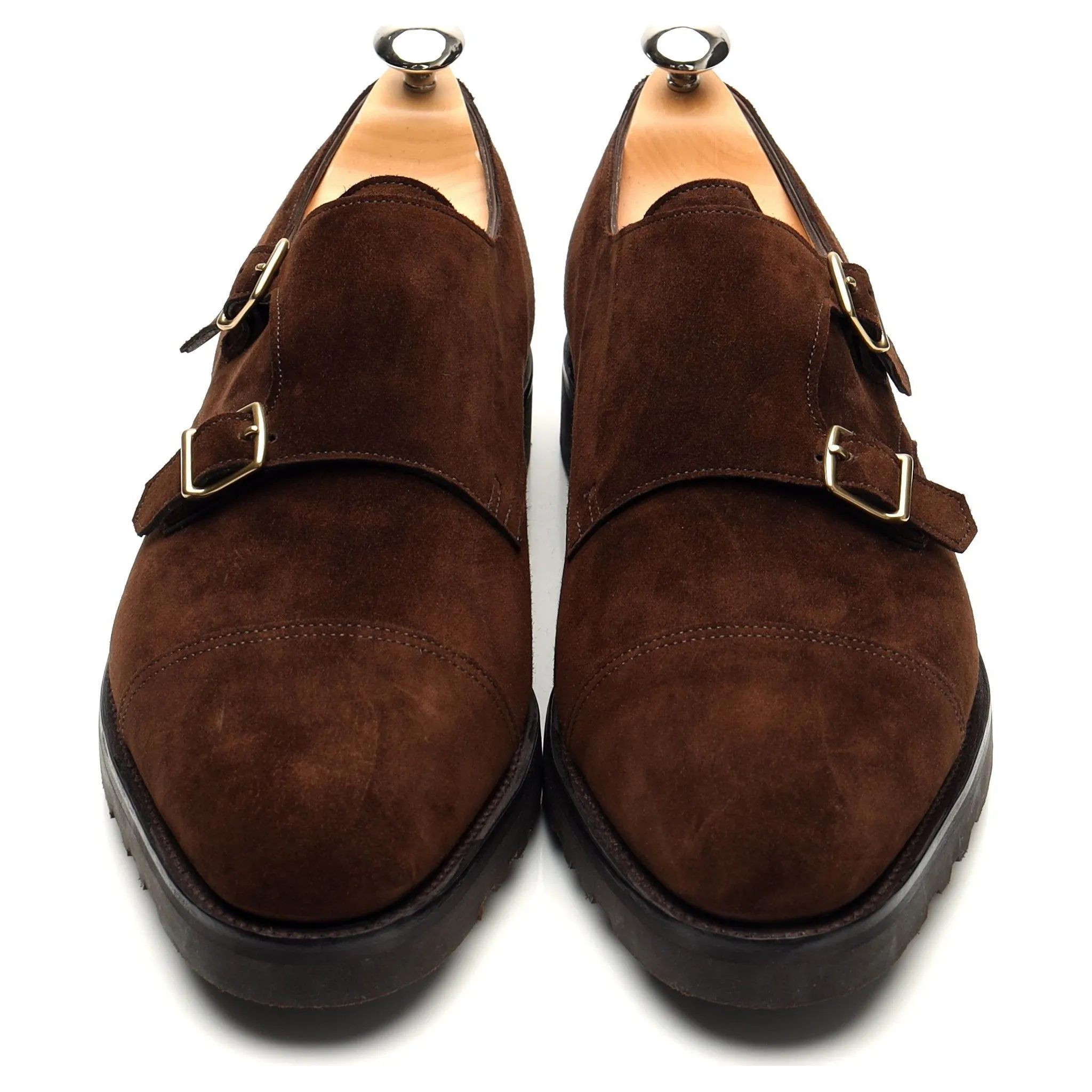 'William' Brown Suede Double Monk Strap UK 10.5 E
