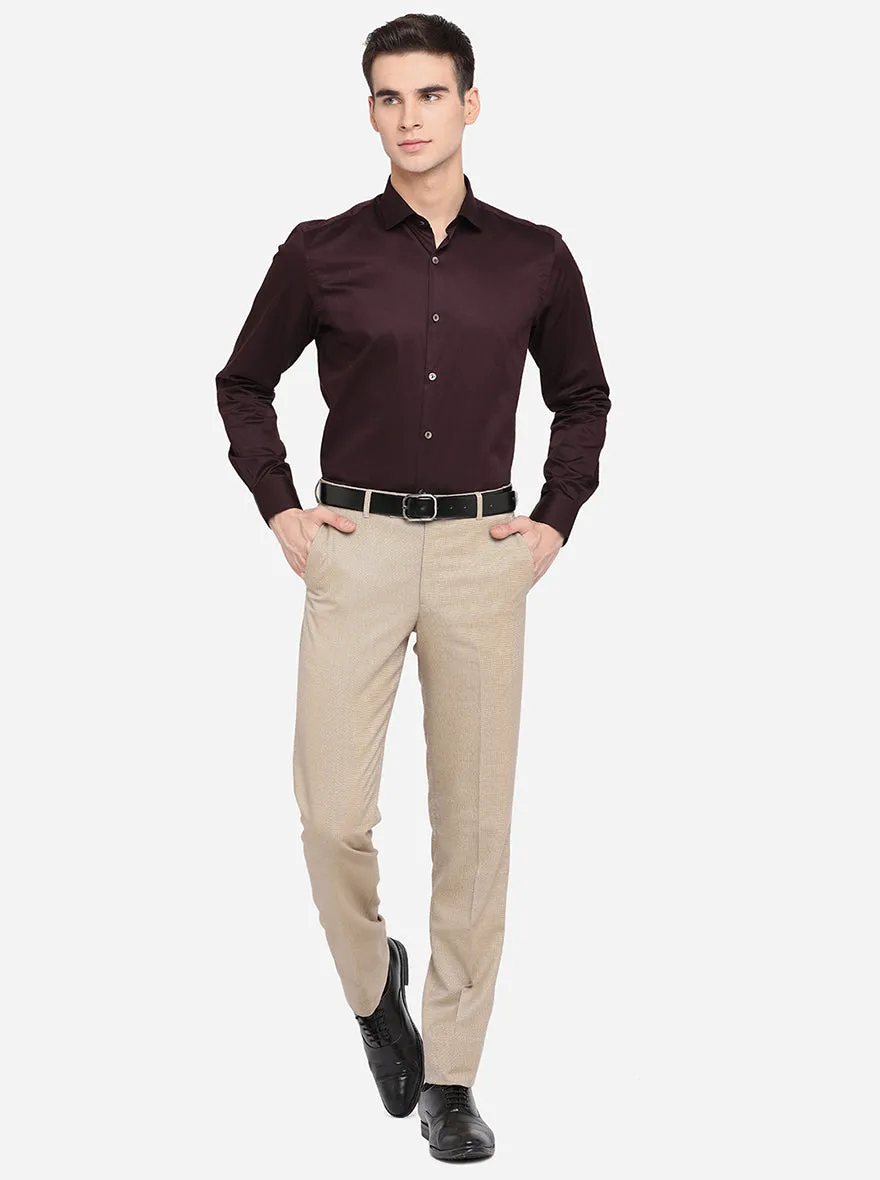 Wine Solid Slim Fit Party Wear Shirt | Wyre