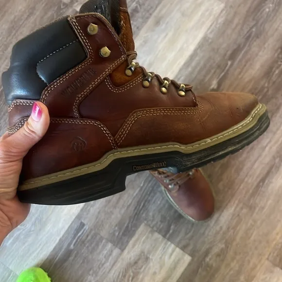 Wolverine Raiders 6 in construction work lace up boots size 10 leather