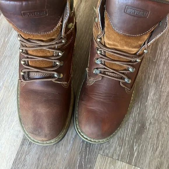 Wolverine Raiders 6 in construction work lace up boots size 10 leather