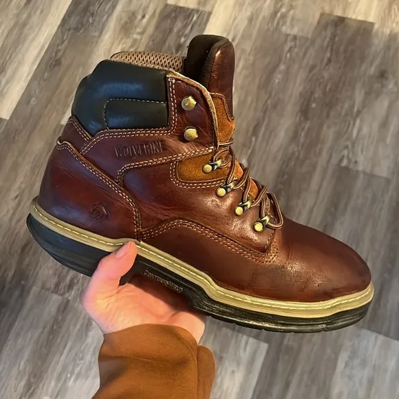 Wolverine Raiders 6 in construction work lace up boots size 10 leather