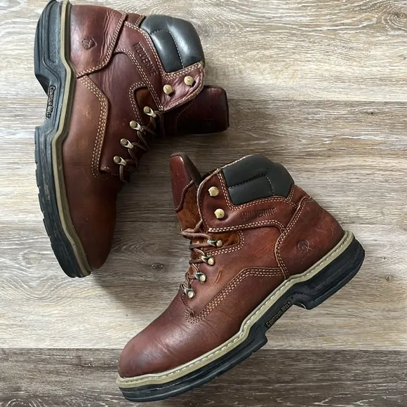 Wolverine Raiders 6 in construction work lace up boots size 10 leather