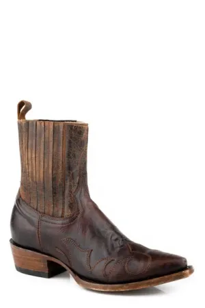 Women's Stetson Sidney Ankle Leather Boots Snip Toe Handcrafted Brown