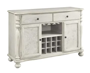 Wooden Server With Two Cabinets Doors And Two Drawers, White