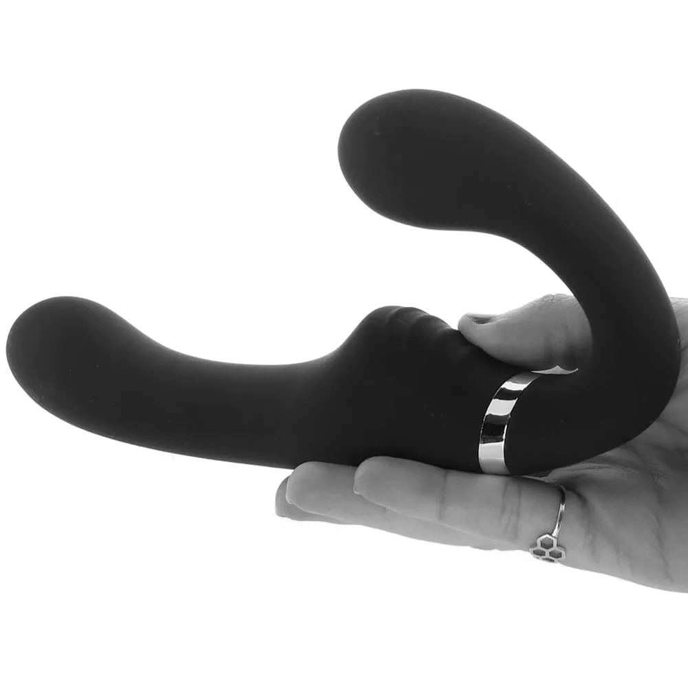 XR Brands Strap U Mighty Rider Strapless Strap-On Vibe in Black