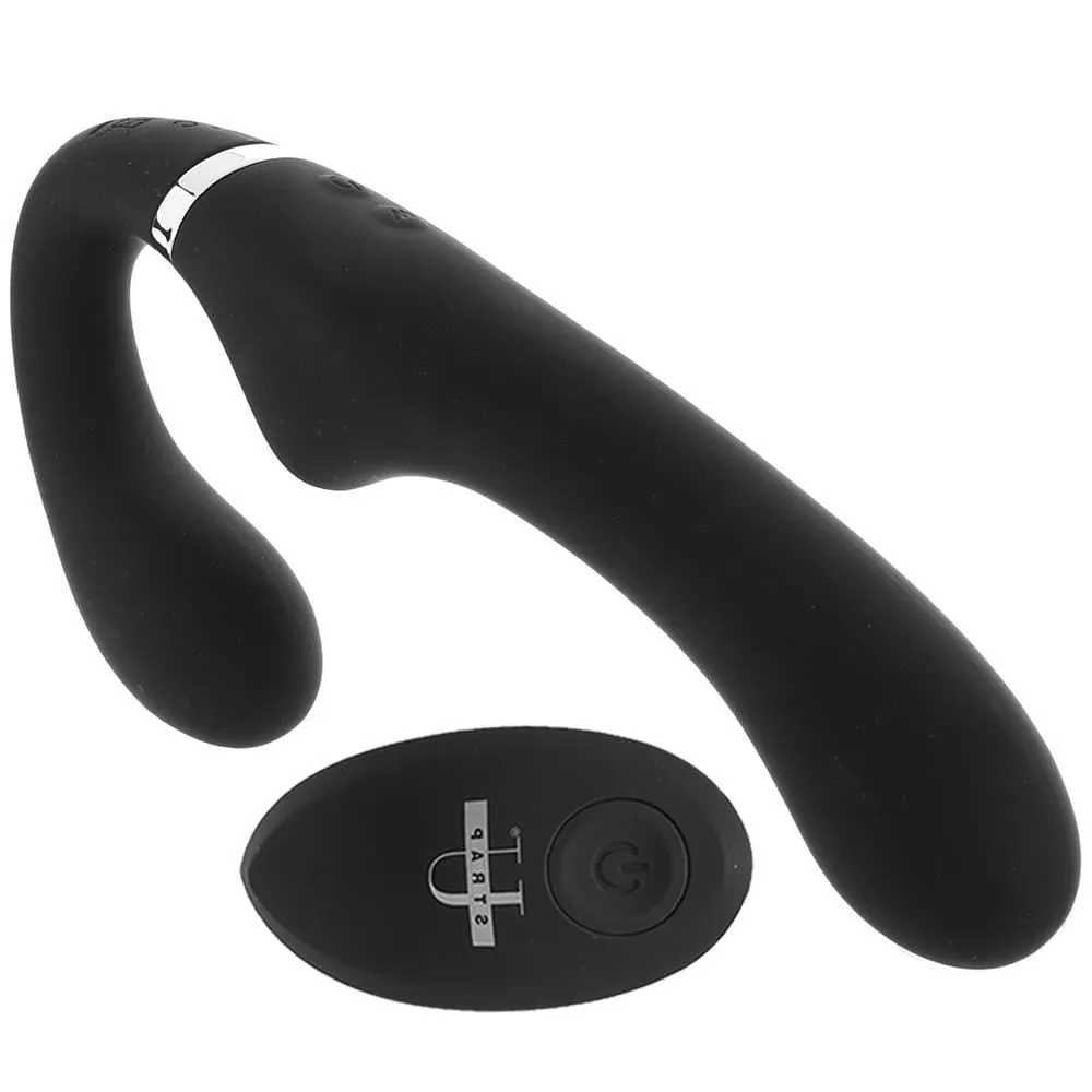 XR Brands Strap U Mighty Rider Strapless Strap-On Vibe in Black